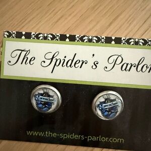 Ravenclaw crest button earrings